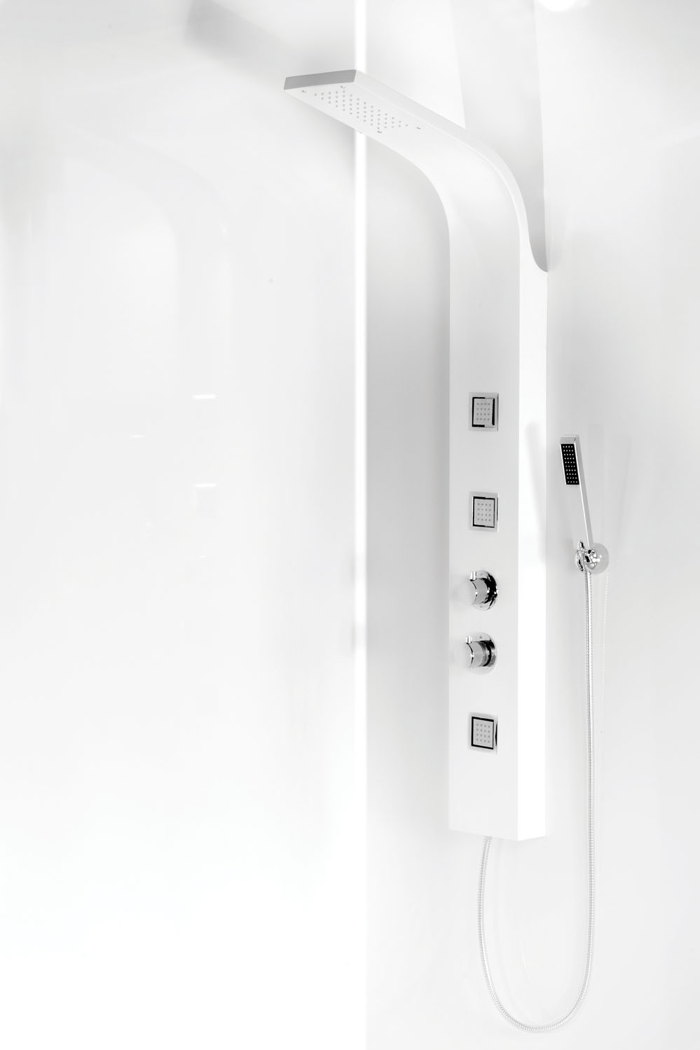 The SY-TOWER506 White Spinnaker Thermostatic Tower Shower Panel from VIP Bathrooms - now only 269.99 GBP!